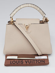 LV Capucines BB Taurillon Leather Python Galet Gray