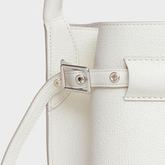 Celine Big Nano Bucket In Supple Grained Calfskin White