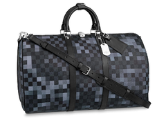 LV Keepall Bandoulière 50 Gray Pixel
