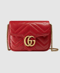 Gucci GG Marmont Matelassé Super Mini Bag Red