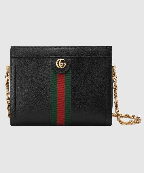 Gucci Ophidia Leather Small Shoulder Bag Black