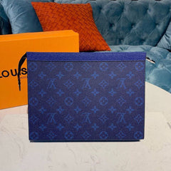LV Pochette Voyage MM Monogram Blue