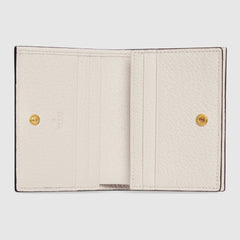 Gucci Ophidia Leather Card Case Wallet White