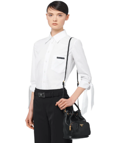 Prada Duet Leather Shoulder Bag