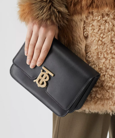 Burberry Small Leather TB Bag Black