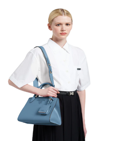 Prada Monochrome Saffiano Leather Bag Light Blue