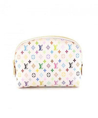 LV Multicolor Cosmetic Pouch GM White