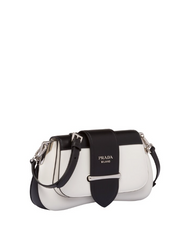 Prada Sidonie Leather Shoulder Bag White / Black
