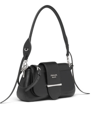 Prada Sidonie Leather Shoulder Bag Black