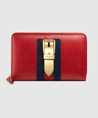 Gucci Sylvie Leather Continental Wallet Black