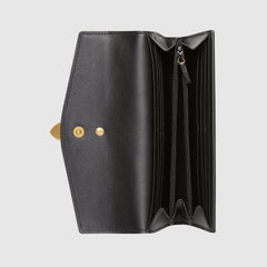 Gucci Sylvie Leather Continental Wallet Black
