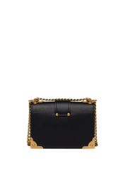 Prada Cahier Leather Shoulder Bag Black