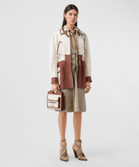 Burberry Mini Two-Tone Canvas And Leather Pocket Bag Brown