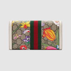 Gucci Ophidia GG Flora Continental Wallet White