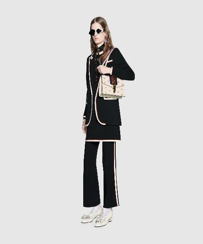 Gucci Sylvie Bee Star Small Shoulder Bag White