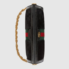 Gucci Ophidia Suede Small Shoulder Bag Black