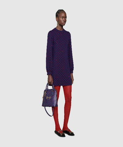 Gucci 1955 Horsebit Small Top Handle Bag Blue