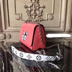 LV Twist PM Monogram Vernis Leather Rose Poudre