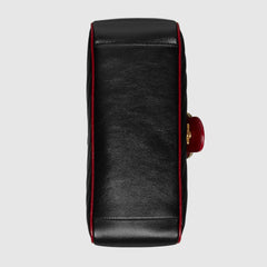 Gucci GG Marmont Small Top Handle Bag Black Cherise Matelassé
