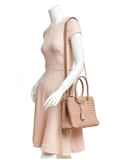 Prada Diagramme Leather Handbag Powder Pink