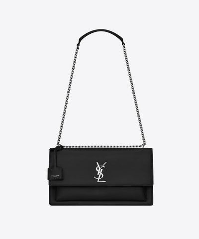 Saint Laurent Small Sunset Bag Black Grained
