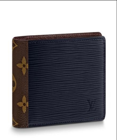 LV Patchwork Multiple Wallet Epi Leather Blue