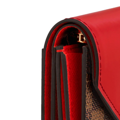 LV Zoé Wallet Damier Ebene Fuchsia colored leather