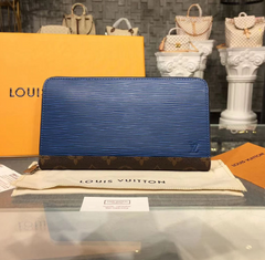 LV Zippy Organizer Epi Leather Blue and Gray