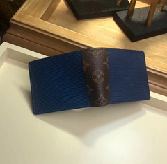 LV Patchwork Multiple Wallet Epi Leather Blue