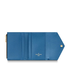 LV Zoé Wallet Monogram Bleu Jean colored leather