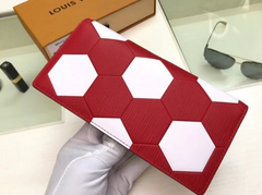 LV Brazza Wallet Epi Leather Hexagon Red