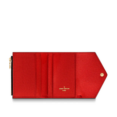 LV Zoé Wallet Damier Ebene Fuchsia colored leather