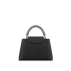 LV Capucine PM Handbag Taurillon Leather Noir/Blanc