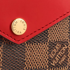 LV Zoé Wallet Damier Ebene Fuchsia colored leather