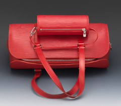 LV Soufflot Bag Black Epi Leather Red<