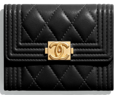 Chanel Boy Small Flap Wallet Black