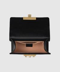 Gucci Padlock Small GG Bees Shoulder Bag Beige Ebony