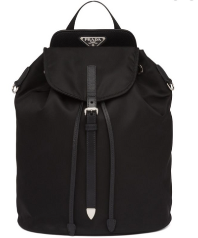 Prada Nylon And Saffiano Leather Backpack Black