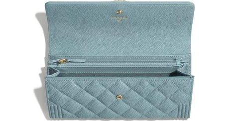 Chanel Le Boy Wallet On Chain – WOC Gold-Tone Metal Blue