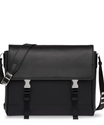 Prada Saffiano Leather Shoulder Bag Black