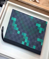 LV Pochette Voyage MM Pixel Monogram Green