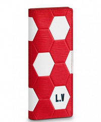 LV Brazza Wallet Epi Leather Hexagon Red