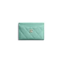 Chanel Classic Card Holder Iridescent Turquoise