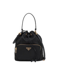 Prada Duet Fabric Shoulder Bag Black