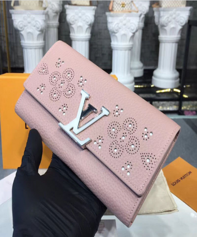 LV Compact Wallet Taurillion Leather Magnolia