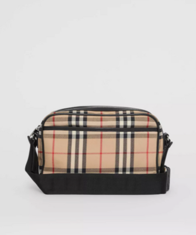 Burberry Vintage Check And Leather Crossbody Bag Archive Beige