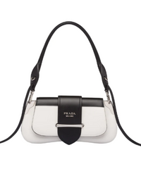 Prada Sidonie Leather Shoulder Bag White / Black