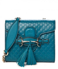 Gucci Emily Mini Micro Guccissima Bag Blue