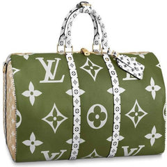 LV Keepall Bandouliere 50 Giant Monogram Green/Beige