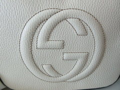 Gucci Soho Small Leather Disco Bag White